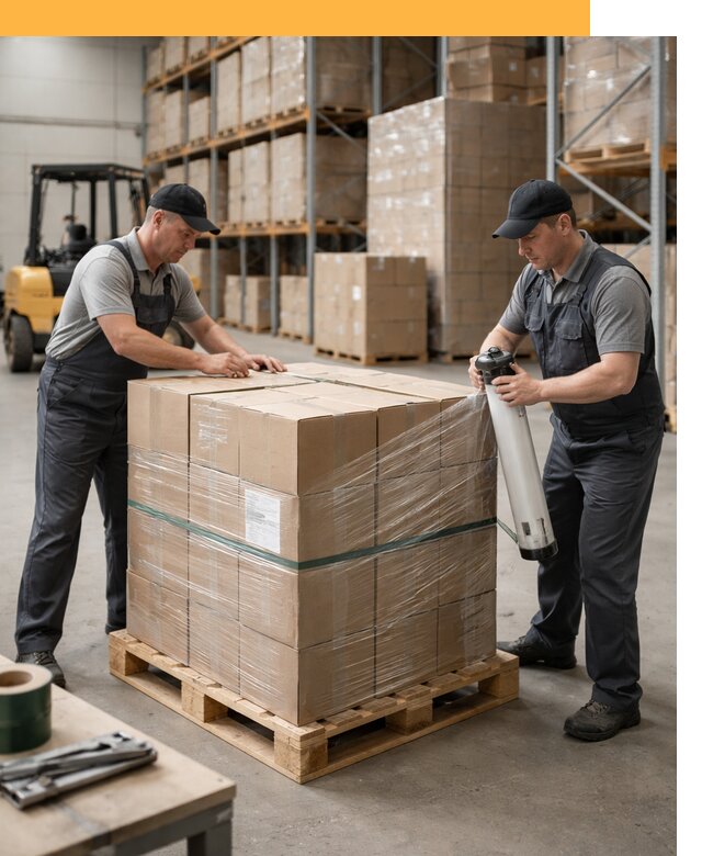 Упаковка и паллетирование грузов от 3744 руб: защита и крепление