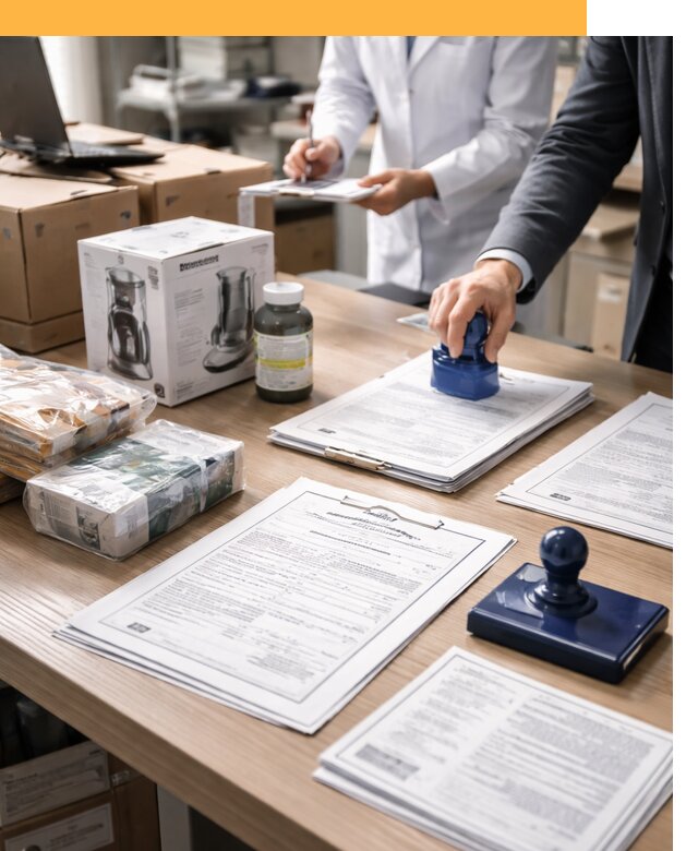 Сертификация импортных товаров от 12838 с таможенным сопровождением